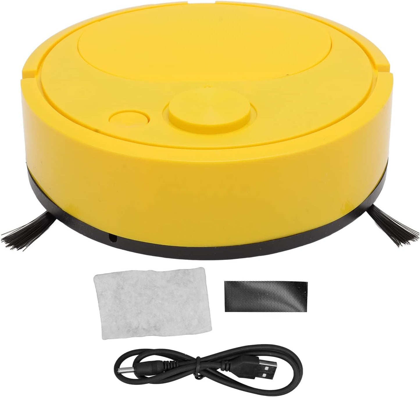 Mini Robot Vacuum Cleaner, Automatic USB Charging Robot for Pet Hair, Hardwood Floors, Tile Floor (Yellow)