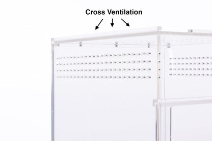 EctoTherm Jumping Spider Enclosure - Complete Acrylic Terrarium Habitat for Spiders, Tarantulas, Praying Mantis - Small Spider House with Front Opening Door - Bug Enclosure for Arboreal Species