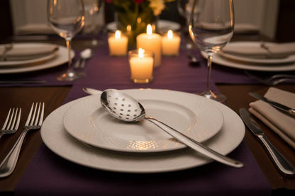 BNAZIND 8 Inch Kunz Spoon Perforated - Small | 18/10 Stainless Steel Silver Chef Spoon for Draining, Plating & Serving & Professional Kitchen Use, Dishwasher Safe
