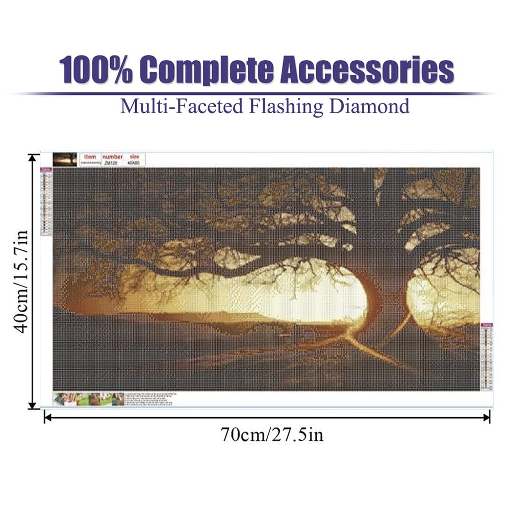COHAYISY Large Diamond Art Kits for Adults - Tree of Life Diamond Painting Kits for Adults, DIY Full Drill Tree of Life Diamond Art Painting, Gem Painting Kit for Wall Decor 27.5 X 15.7 Inch