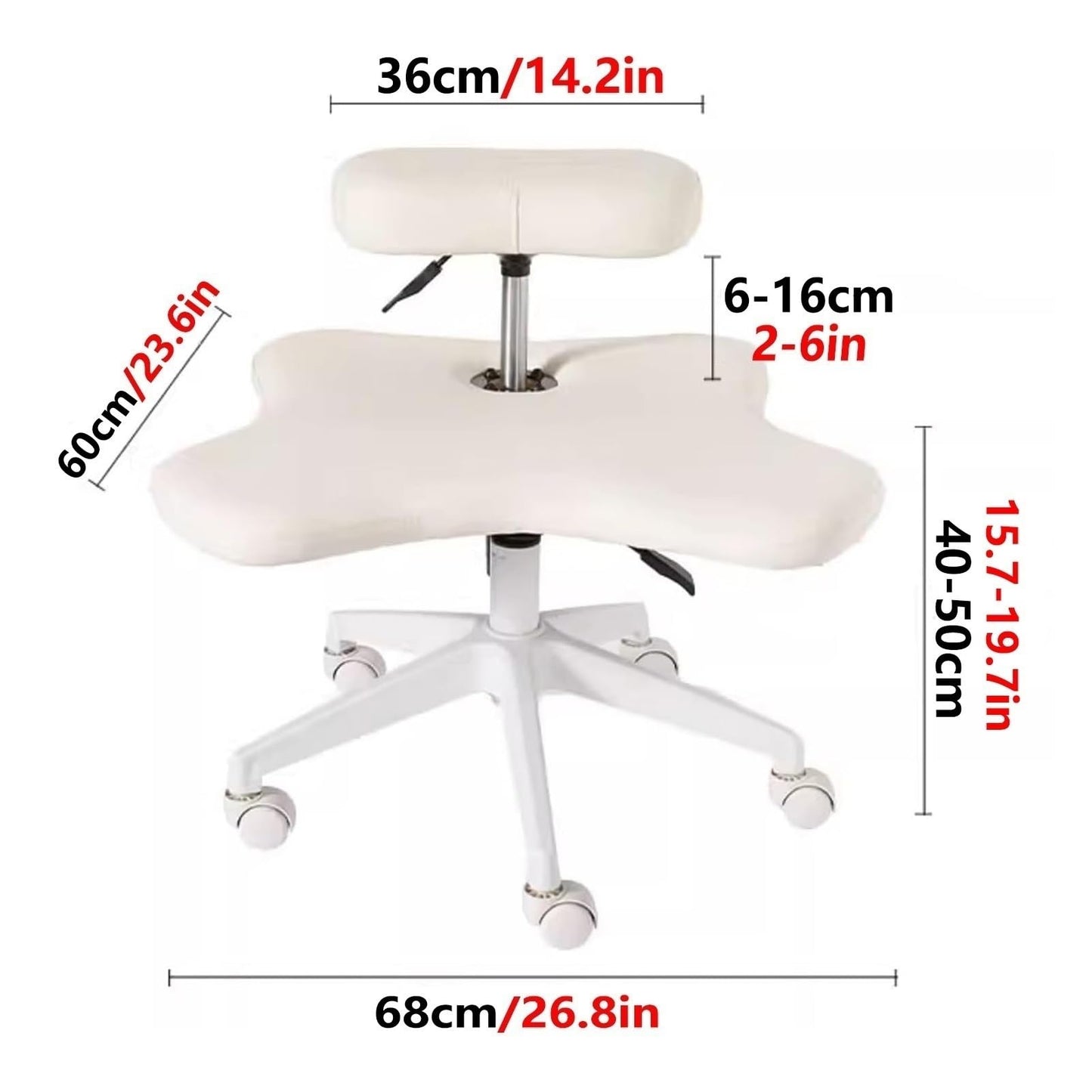 GenSDH Kneeling Chair, Ergonomic Cross Legged Chair with Wheels, Home Office Desk Chair, Meditation Chair, Flexible Design, Height Adjustable, Posture Chair,Orange-One Size