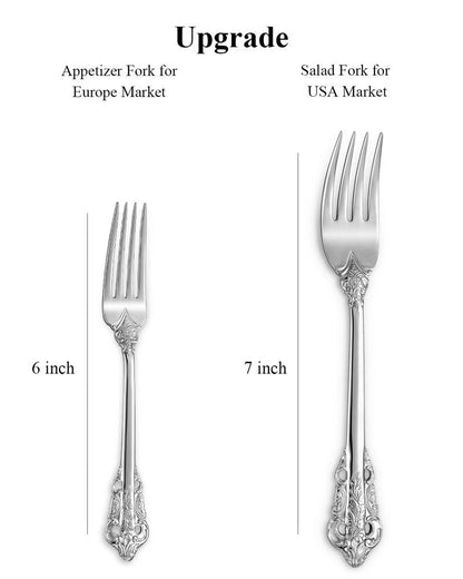 KEAWELL Luxury 20 Pieces 18/10 Stainless Steel Flatware set, Service for 4, silver plated with gold accents, Fine Silverware set and Dishwasher Safe (Silver)