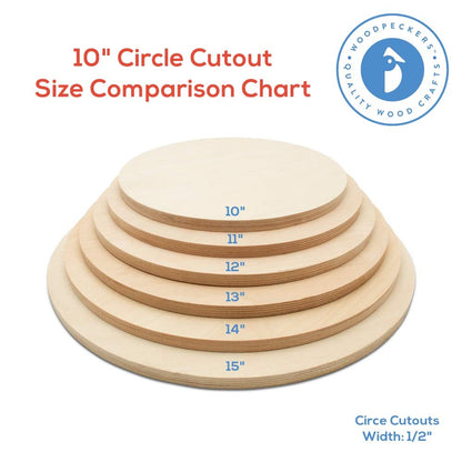 Wood Circles 10 inch 1/2 inch Thick, Unfinished Birch Plaques, Pack of 1 10 inch Wood Circle for Crafts and Blank Sign Rounds, by Woodpeckers