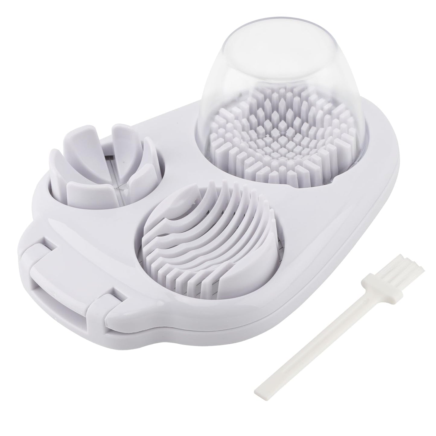 3 in 1 Boiled Egg Slicer, 3 Slice Modes Chopper Cutter with Brush, Manual Egg Slicer Steel Wire Dicer for Hard Boiled Eggs, Kitchen Gadget for Soft Fruit Butter, Labor Saving