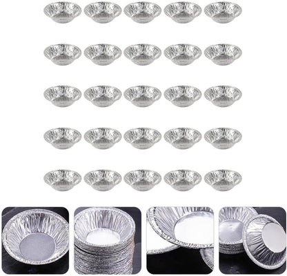 Kichvoe 250pcs Disposable Egg Tart Molds, Round Nonstick Mini Pie Pans, Aluminum Foil Bakeware for Cupcake, 2.7 Inch