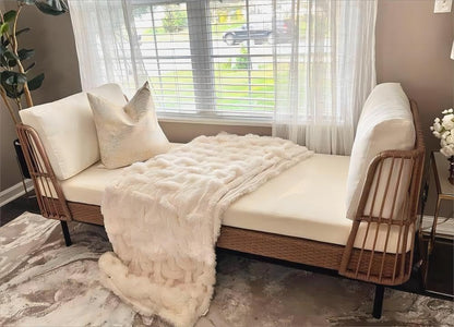 YITAHOME Wicker Outdoor Chaise Lounge, Oversized Patio Love Sofa, 74 Length Outdoor Indoor Upholstered Sofa Recliner Daybed with Thickness Cushion Indoor Lounger for Balcony Garden Pool - Beige