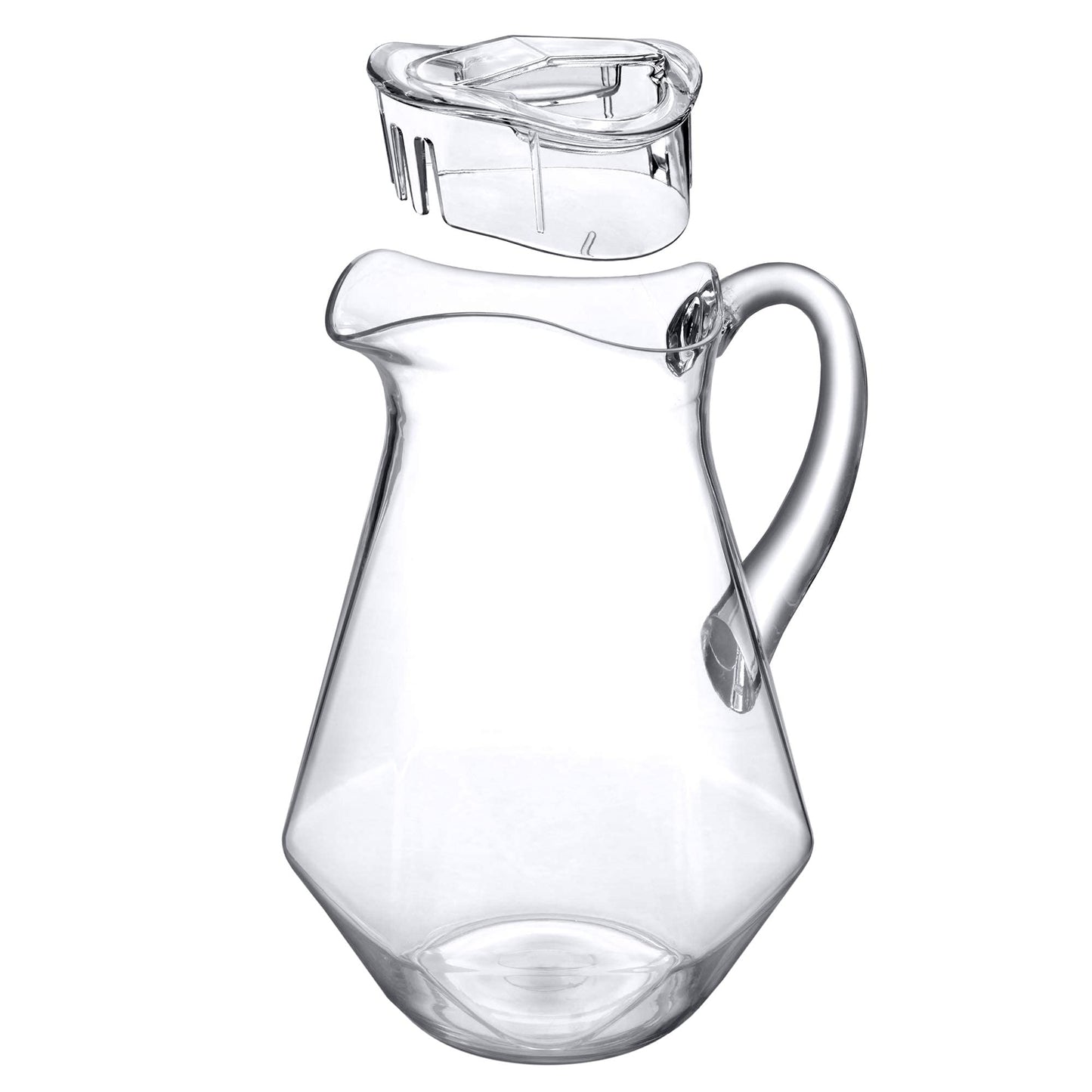 Amazing Abby - Sparkly - Plastic Pitcher (64 oz, 2 Quart), Clear Water Pitcher with Lid, Fridge Jug, BPA-Free, Shatter-Proof, Great for Iced Tea, Sangria, Lemonade, Juice, Milk, and More