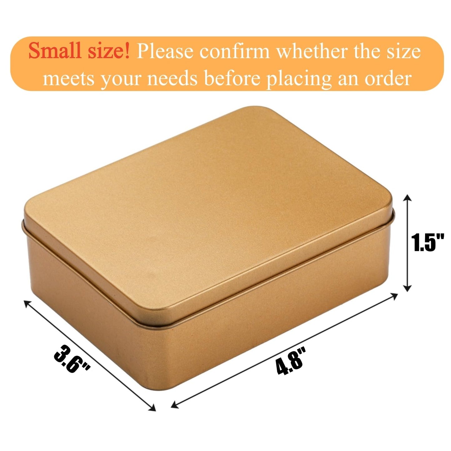 Peohud 16 Pack Rectangular Tin Boxes with Lids, Empty Hinged Tins, Metal Storage Organizer Tins for Candy, Treats, Gifts, Favors and Crafts