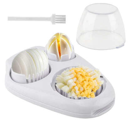 3-In-1 Egg Slicer for Hard Boiled Eggs,Stainless Steel Egg Cutter with 3 Cutting Modes,Multipurpose Kitchen Gadget,Dicer for Butter Strawberry,Mushroom,Banana,Cherry,Tomato