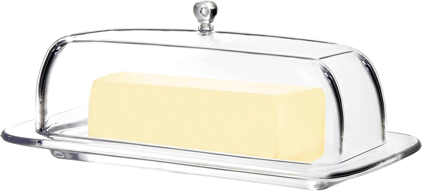 Youngever Plastic Butter Keeper, Reusable Clear Butter Dish with Lid