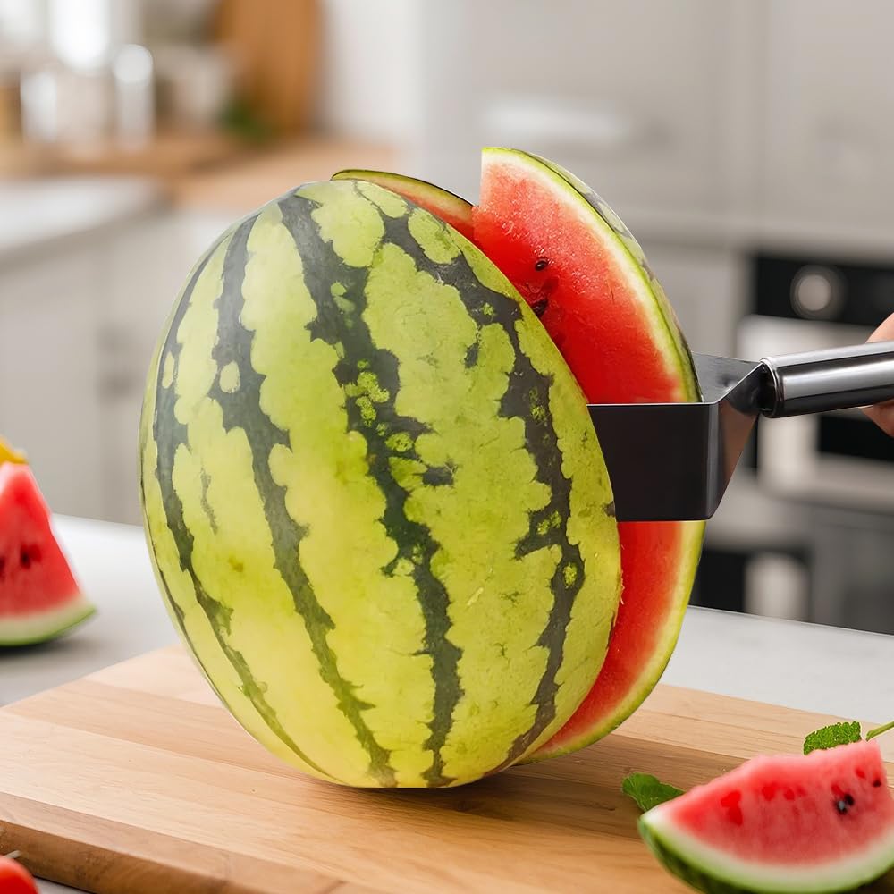 Watermelon Slicer, 2026 Stainless Steel Watermelon Cutter Tool for a Wide Variety Watermelon, Cantaloupe, Honeydew, and More, New Triangle Fruit Slicer Easily Slicing & Serving