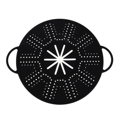 CALLARON Silicone Splatter Screen with Side Handles 13.38 Inch Frying Pan Cover Oil Splash Guard Heat Resistant Cooling Rack Multi-Use Kitchen Gadget