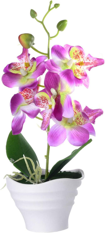 Artificial Phalaenopsis Flower Pot, Bonsai Ornament for Home Landscape Decor, White Flower for Beautiful Vitality