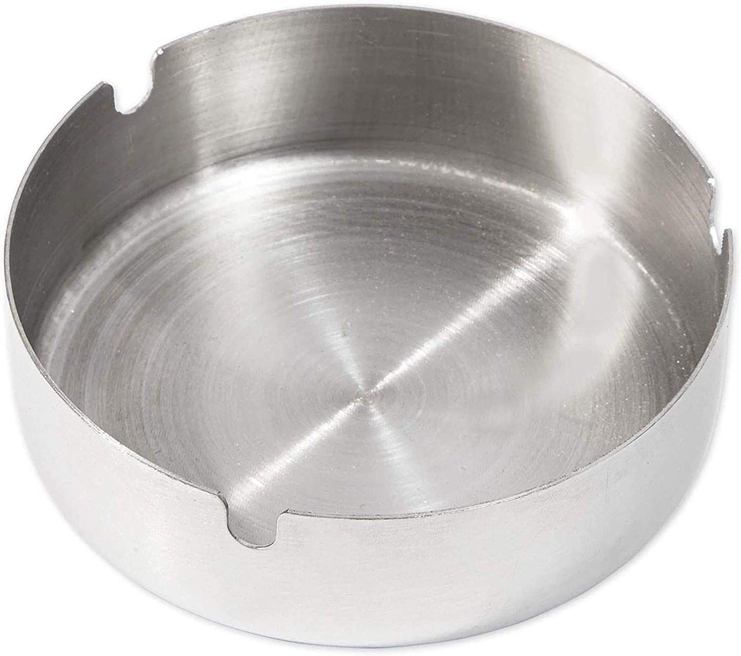 Juvale 5 Pack Stainless Steel Ashtrays - Round Patio Ashtray for Cigarettes, Indoor & Outdoor Use
