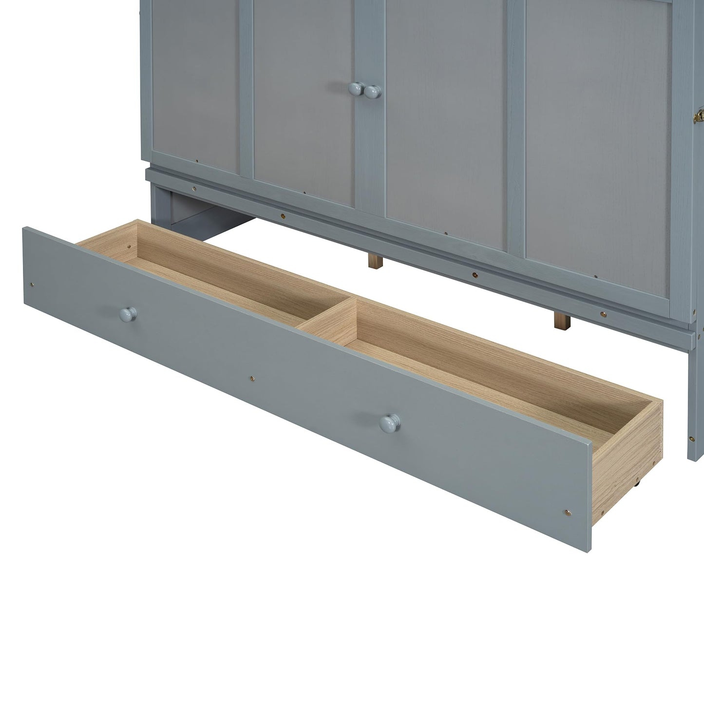 Bellemave Queen Murphy Bed Cabinet Bed, Solid Bed with Storage Drawer, Queen Size Bed with USB Ports, Chest Wall Murphy Bed with Drawer (Gray, Queen)