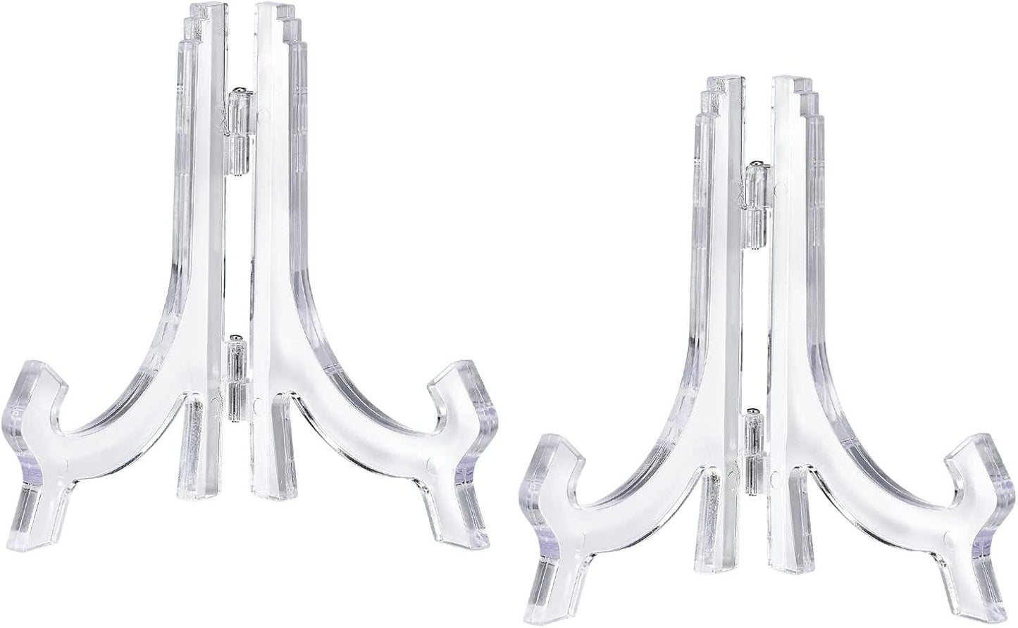 uxcell 2pcs 4.3" Easel Plate Holder, Plastic Folding Display Stand for Decorative Picture Frame
