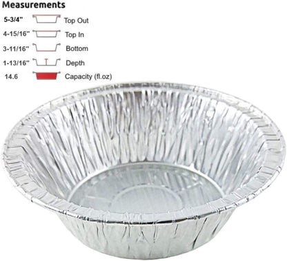 PACTOGO Disposable Aluminum 5 3/4" Meat Pot Pie - Extra Deep Pan Baking Tin, Pack of 25