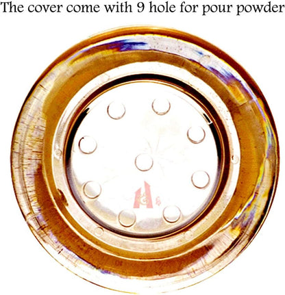 Acrylic Condiment Salt Pepper Chili Powder Shaker - Cruet Bottle with Nine-Hole Cover, Gold & Clear, F5xH9.4cm
