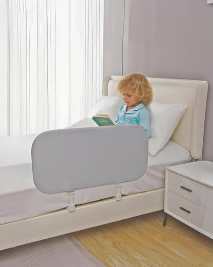 Grelife 33" Portable Travel Bed Rail for Toddlers (Compact), Fast Install, Adjustable Height, Tall Toddler Bed Rails for Crib, Single, Twin Bed, Foldable Baby Bed Rail Guard for Box, Flat Bed