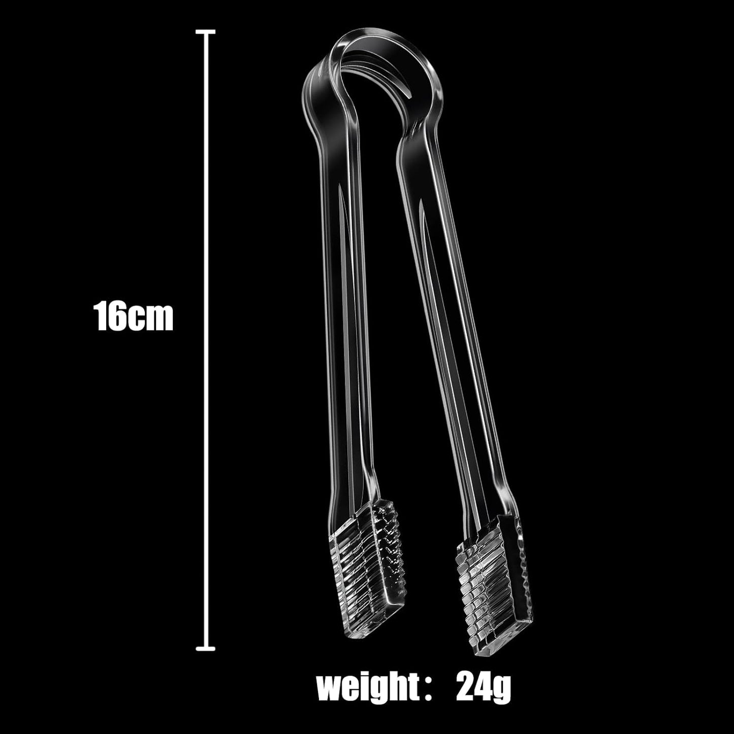 Patelai 10 Pieces Small Plastic Serving Tongs for Appetizers, Clear Mini Sugar Cube Buffet Ice Tongs, 6.3 Inch