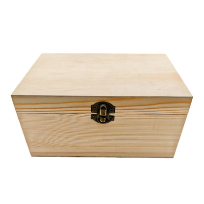 Anwoodola Unfinished Natural Pine Wood Storage Box with Hinged Lid, Wooden Craft Container for Jewelry, Gifts, Art Supplies, Hobby Organization (7.87 x 5.11 x 3.93in)