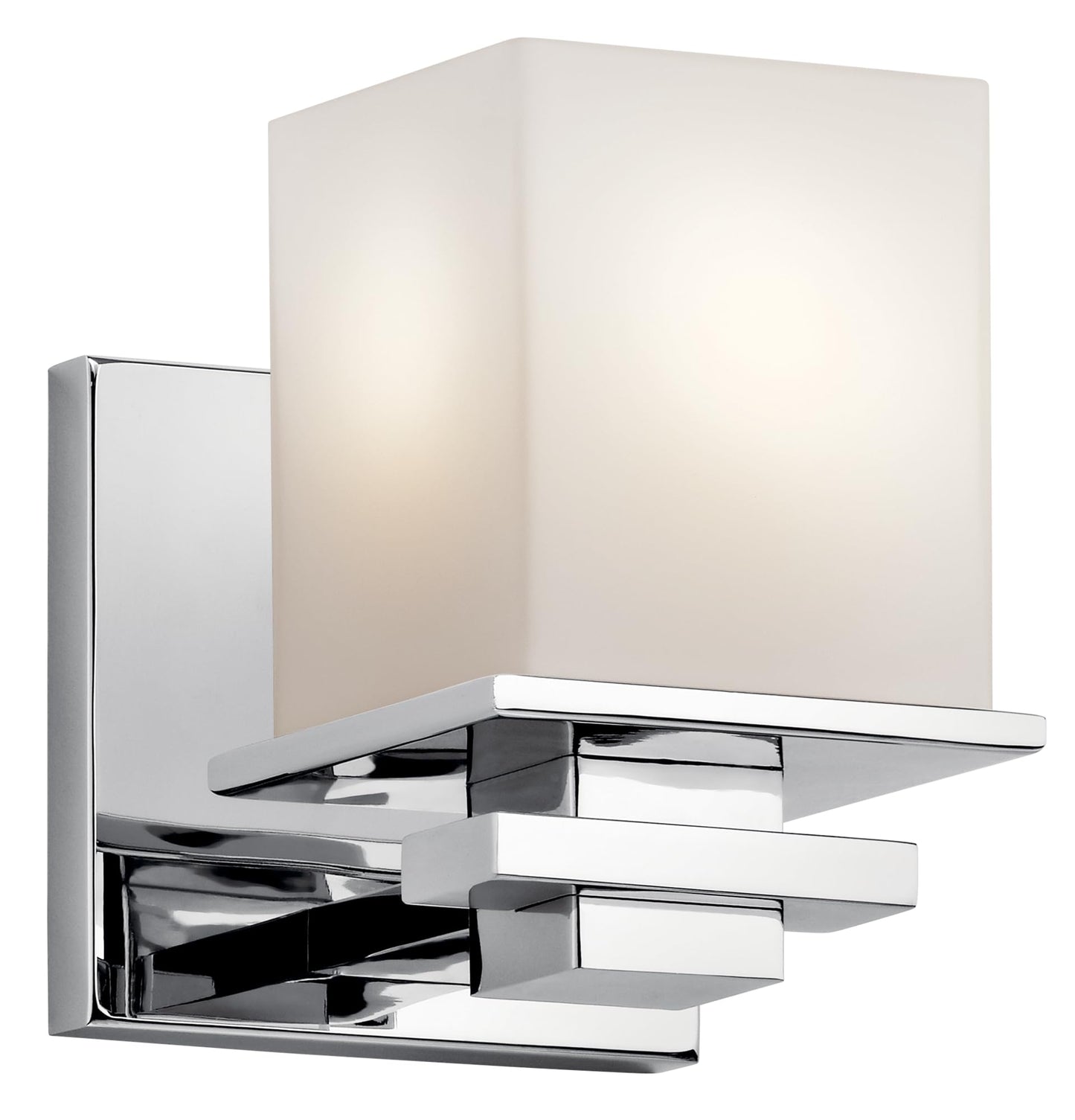 Kichler Tully 6.5" 1 Light Wall Sconce with Satin Etched Cased Opal Glass Chrome
