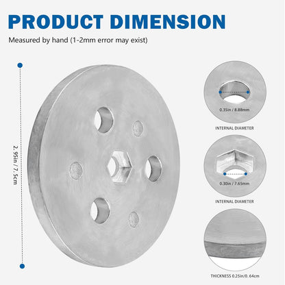 Zinc Anode Weight Plate - Anti-Corrosion and Electrolysis, Protects Metal Components in Salt System Pool (2 Pack)