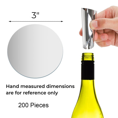 Hiceeden 200 Pcs Silver Wine Pourer, Thin and Reusable Aluminum Foil Wine Pourer, Drop Stoping Pour Spout for Home, Bar, Restaurant, Party