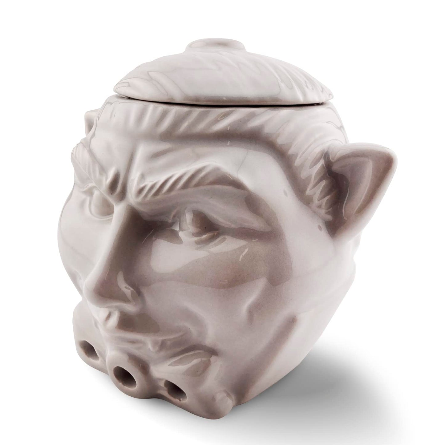 Kwirkworks Spooky Dracula Garlic Pot - Unique Ceramic Container with Three Ventilation Holes for Fresh Garlic Storage