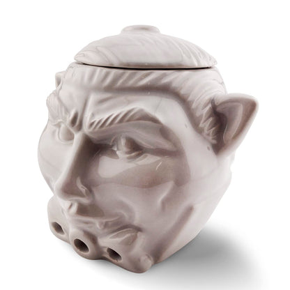 Kwirkworks Spooky Dracula Garlic Pot - Unique Ceramic Container with Three Ventilation Holes for Fresh Garlic Storage