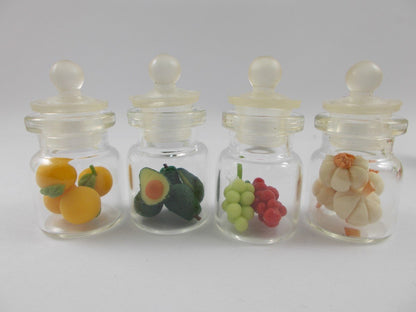 12 pc Lot of Miniature Fruit Food Vegetable Dollhouse Fruit in Mini Bottle Fruit Mix Collection