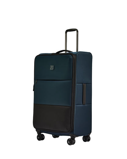 ANTLER - Soft Stripe Large Luggage - 31" Softside Suitcase, Durable, Lightweight & Expandable, 4 Spinner Wheels - Adjustable Handle, TSA Lock, Indigo Blue