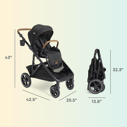 Joie Chive Single-to-Double Modular Stroller, 20+ Customizable Modes, Suspension & All-Terrain Rubber Wheels, Expandable UPF 50+ Canopy (Thunder)