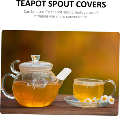 Spout Silicone Covers 10pcs for Teapots, White Tea Pot Bath Spout Cover, Accessories for Small and Large Teapots