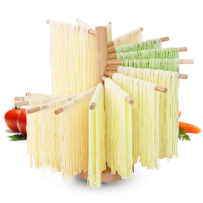 Yoikun Pasta Drying Rack, Homemade Fresh Spaghetti Stand Dryer Noodle Hanger for Kitchen with 16 Arms, Quickly Set Up for Drying Pasta and Cooking, Special Design for Large Storage