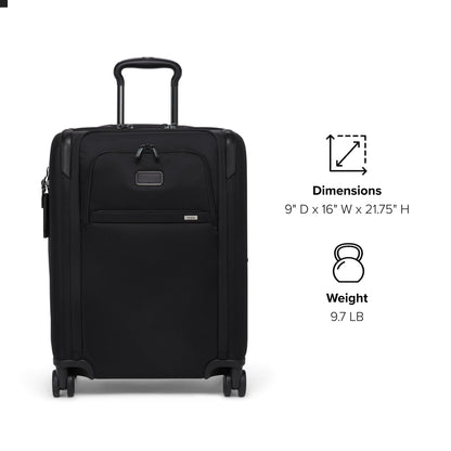 TUMI - Alpha Large Dual Access Expandable 4-Wheeled Carry-On Luggage - Zipper Expansion - Durable and Lightweight Travel Suitcase - TSA Lock Tracer - Black