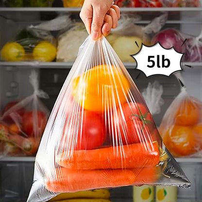 Food Storage Bags, 12” x 16” Clear Plastic Bags, Fresh-Keeping Produce Bags Roll for Food, Fruit, Vegetable, Refrigerator Storage, Kitchen, Supermarket, 1 Roll 350 Storage Bags