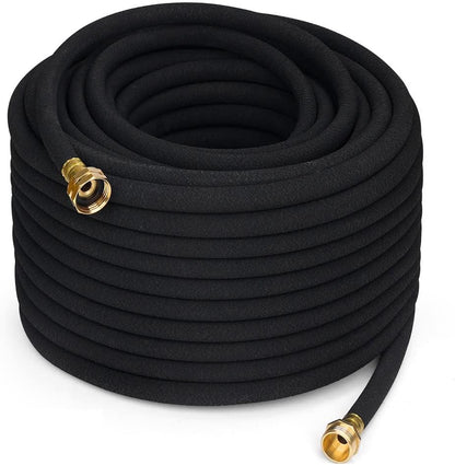 MHMHM 50FT 1/2 Inch Heavy Duty Soaker Hose Rubber Garden Drip Irrigation Hose with Solid Brass Connector Water Saving