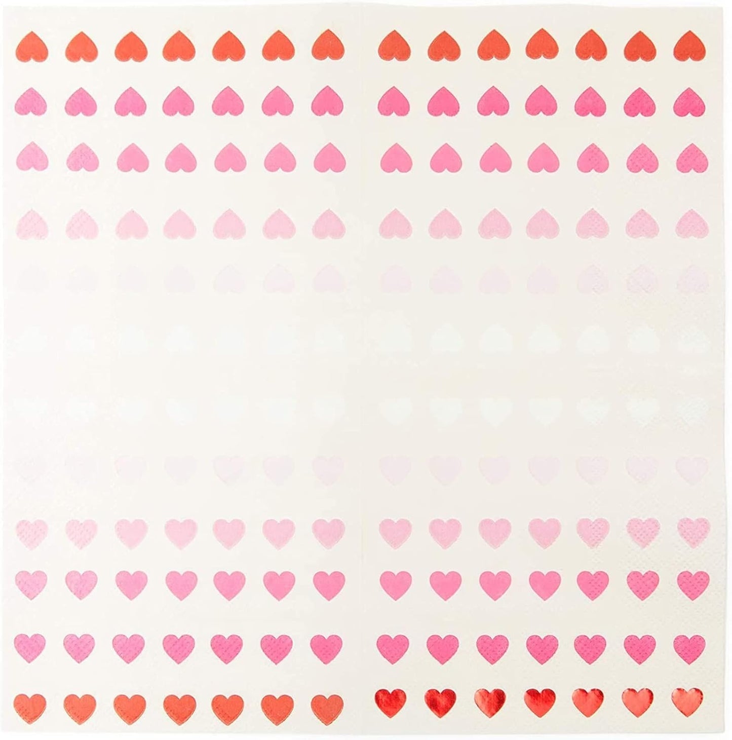 Sparkle and Bash 100-Pack Valentine’s Day Napkins - 5 x 5-Inch Folded Pink Paper - 3-Ply Soft Absorbent