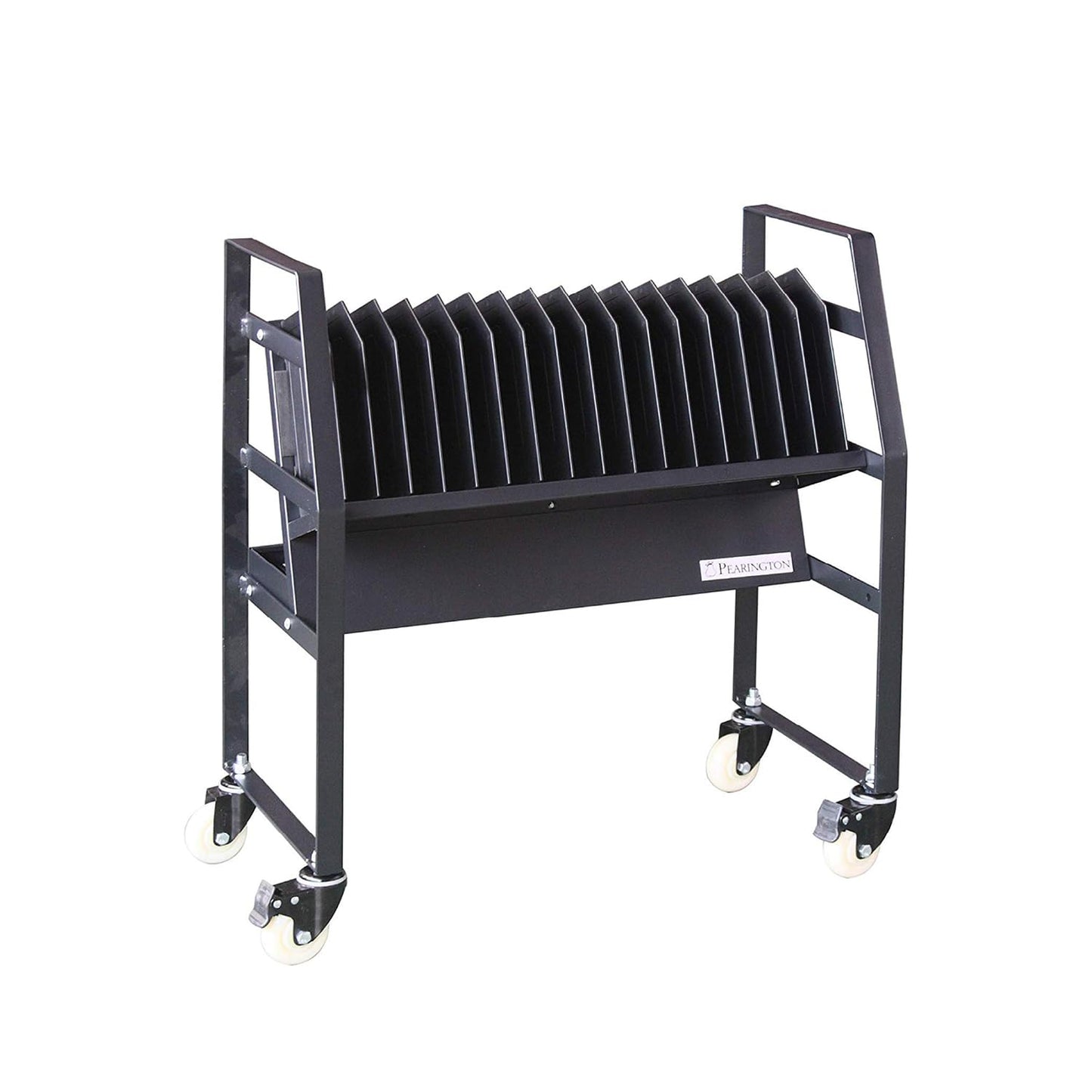 Pearington-PEAR-91361,16 Device Mobile Open Charging Cart for iPads,Chromebooks & Laptop Computers,Compatible with Any Screen Size,Easy Access Slots,Removable Dividers,Small Footprint,Surge Protection