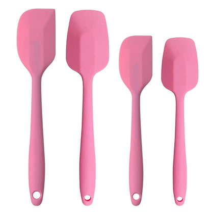 Silicone Spatulas Set, Rubber Spoon Spatula Heat Resistant Spoonula One Piece Design Seamless Spatula Non-Stick Scrapers Baking Mixing Tool (Pink)