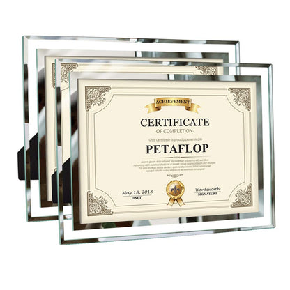 PETAFLOP 8.5x11 Picture Frames Glass 8.5 x 11 Frame Tabletop Display, 2 Pack clear