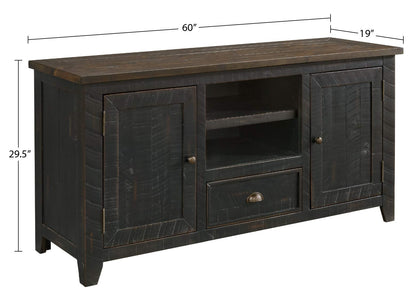 Martin Svensson Home Monterey TV Stand, Black with Brown Top