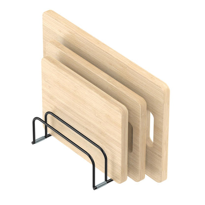 KORRTFID Cutting Board Storage Rack, Compact Cutting Board Organizer, Chopping Board Storage Stand Rack, Bakeware & Cookie Pan Sheets Organizer (1.0 Inch Width Slots)