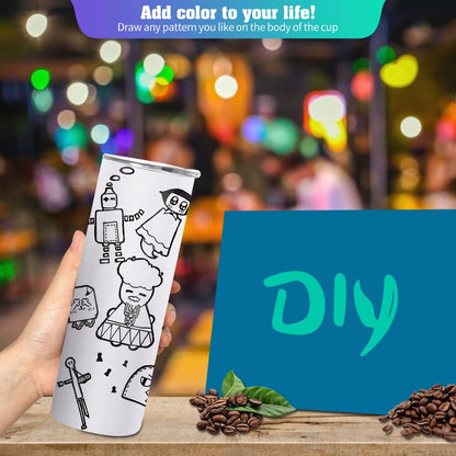 YOUKE OLA 10 Pack Sublimation Tumblers Bulk 30oz - Blanks Straight Skinny Tumbler White Stainless Steel Insulated Sublimation Tumblers Polymer Coating for Heat Transfer with Straws, Lids