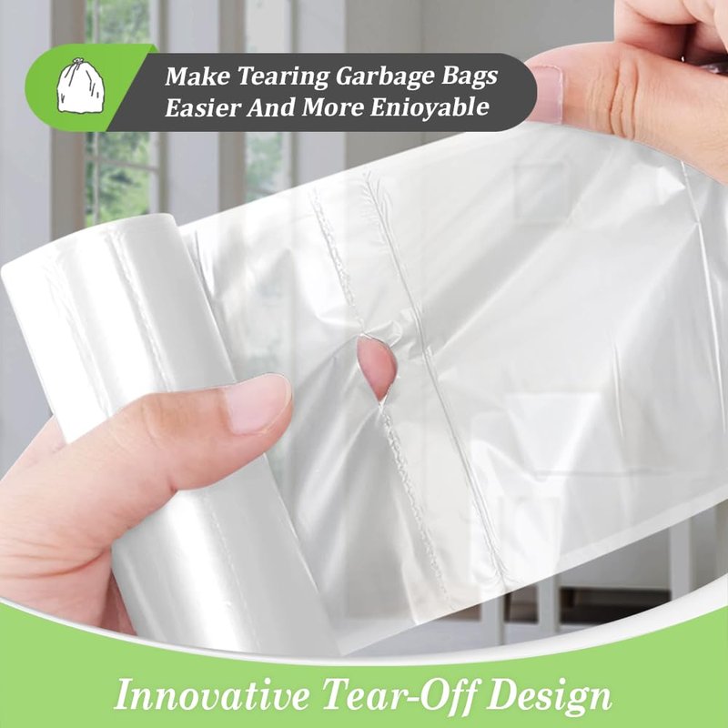 Teivio 6 Gallon 80 Counts Medium Garbage Bags Trash Bags, Bathroom Trash Can Bin Liners, Plastic Bags for home office kitchen,Garden Outdoors waste,Clear