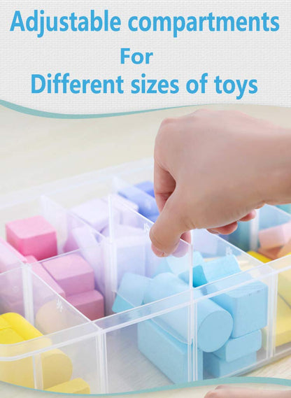 Sooyee 5 Layers Stackable Storage Container Clear 50 Adjustable Compartments,Compatible with Small Toys Arts and Crafts Piping Tips Hardware Storage Organizer