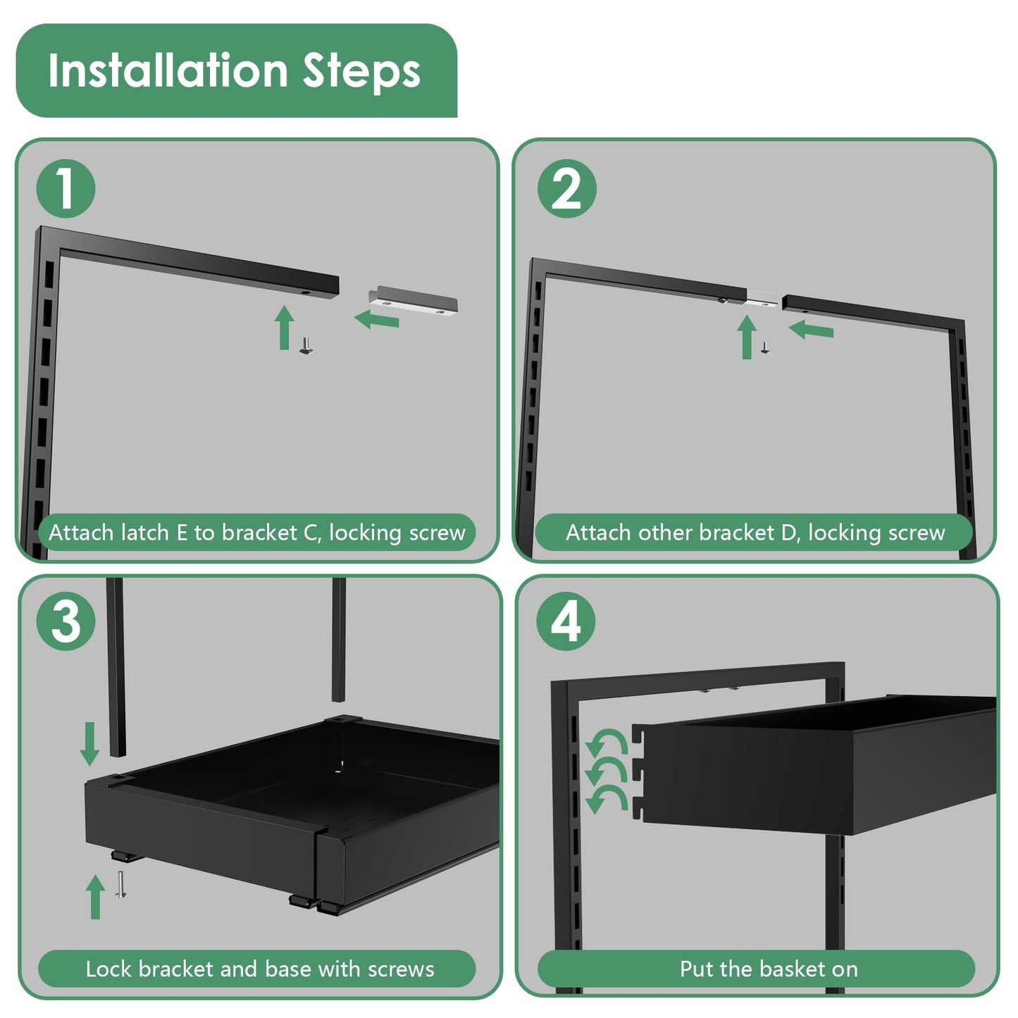 REALINN Expandable Under Sink Organizers and Storage, 2 Tier Under Cabinet Organizer, Heights Adjustable Pull Out Rack for Kitchen Bathroom Laundry, Black, 2 Pack