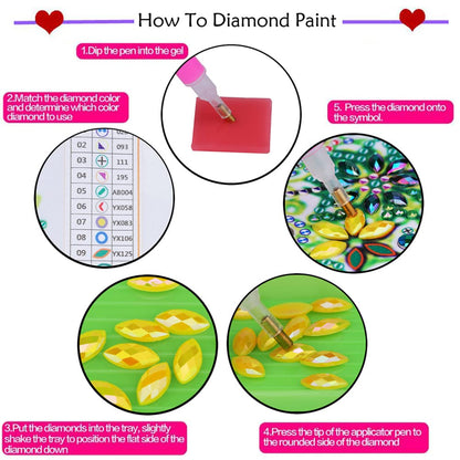 POETRYDRAW 6 Pcs Diamond Painting Magnets Special Shape Rose Diamond Art Stickers Refrigerator for Fridge Stickers DIY Home Decors Crafts Gifts