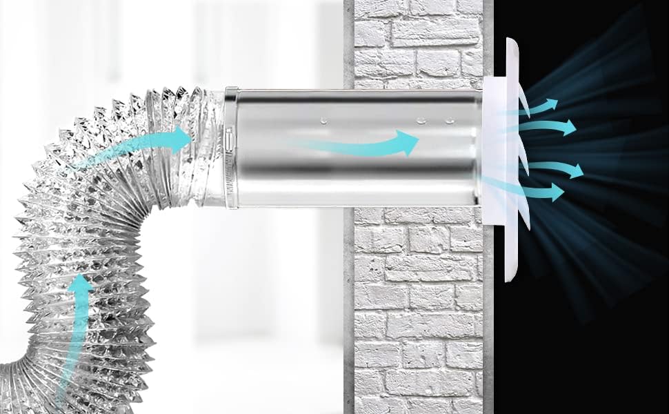 Cenipar 4" Louvered Vent Cover, Dryer Exhaust Air Vent Cover with Screws, Easy Installation, White